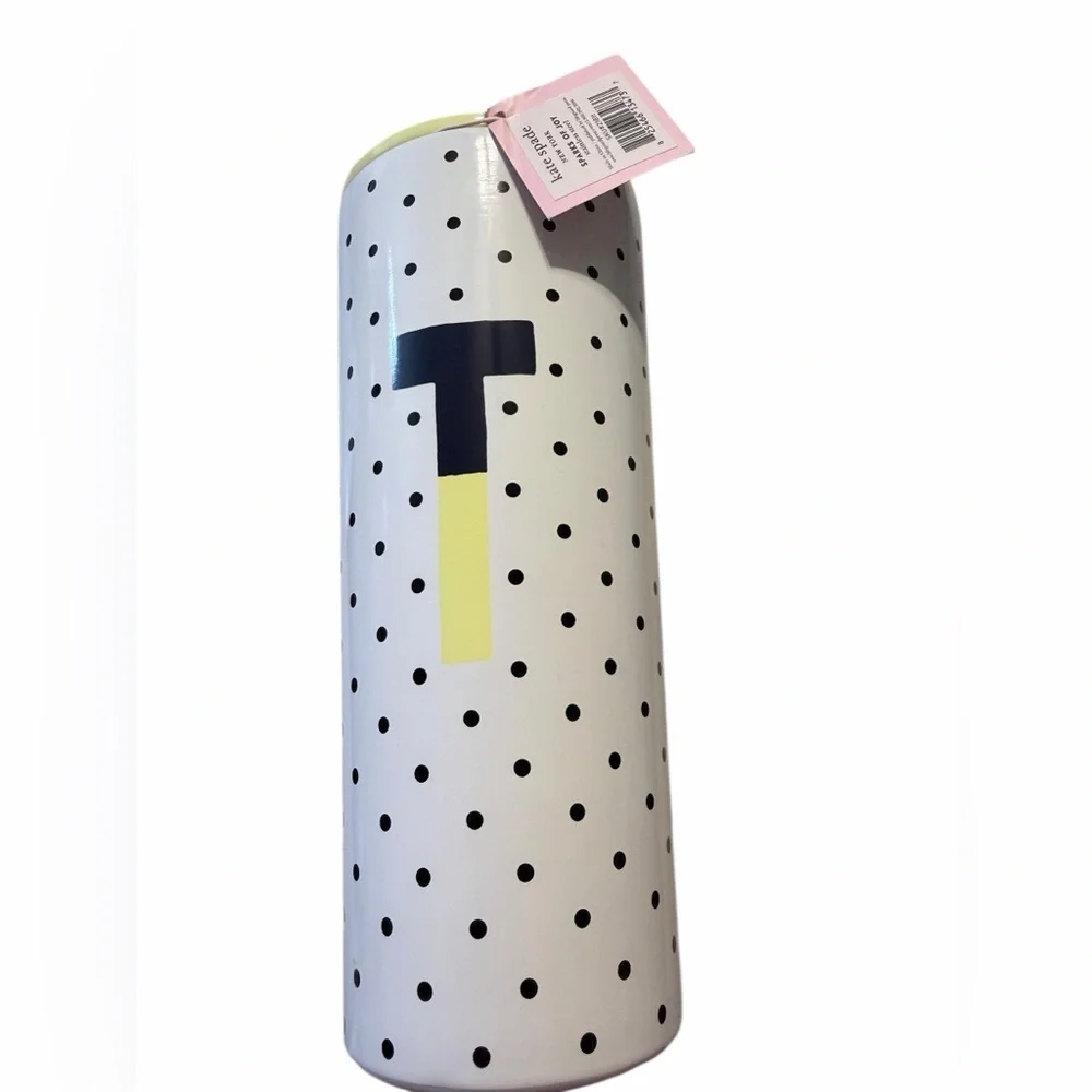 💜💜🌼NWT KATE SPADE Insulated Stainless Steel Initial Tumbler Travel Cup with Lid